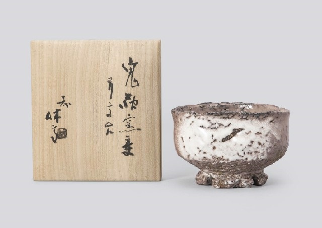 鬼萩窯変わり高台茶碗 Oni-hagi yohen tea bowl by Miwa